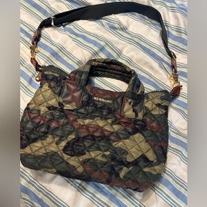 MZ Wallace Green and Brown camo Small Sutton. Quilted Tote
